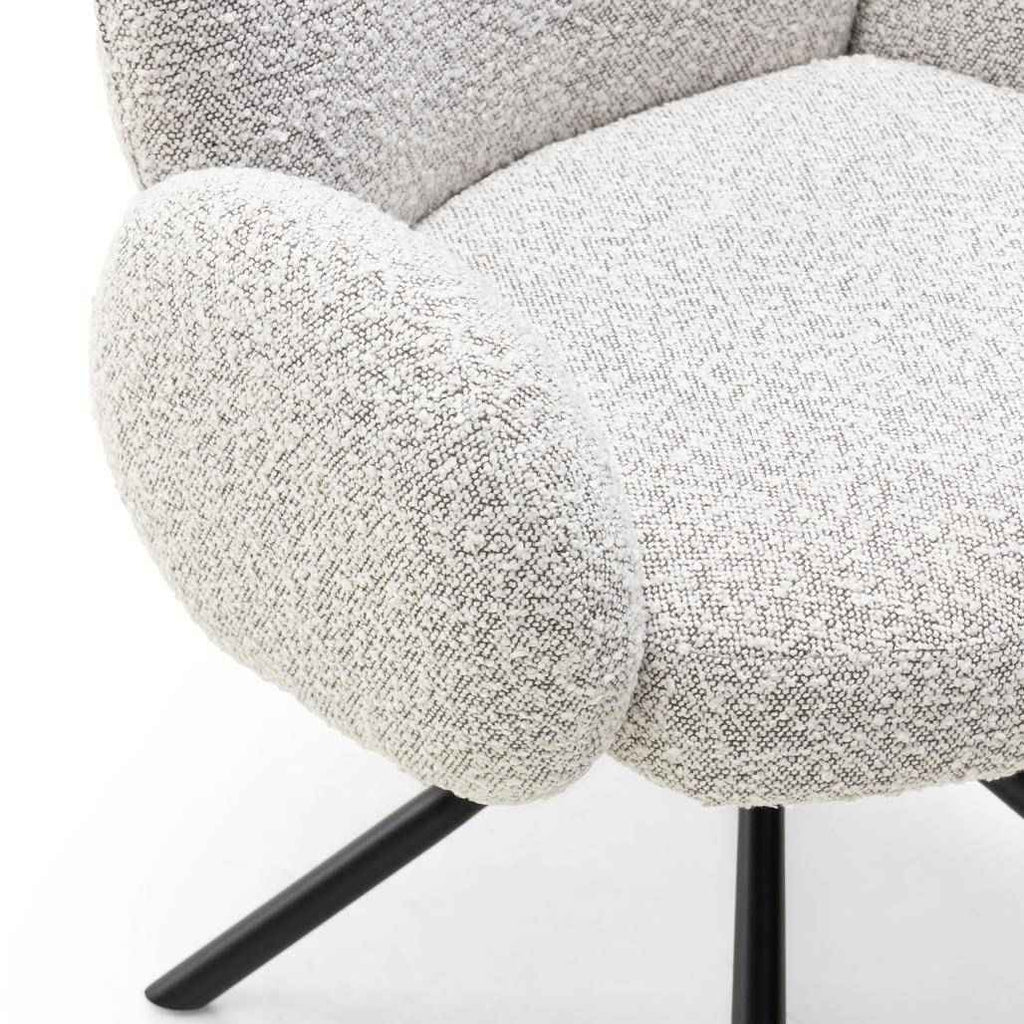 Poltrona girevole FINEST, grigio, forme arrotondate