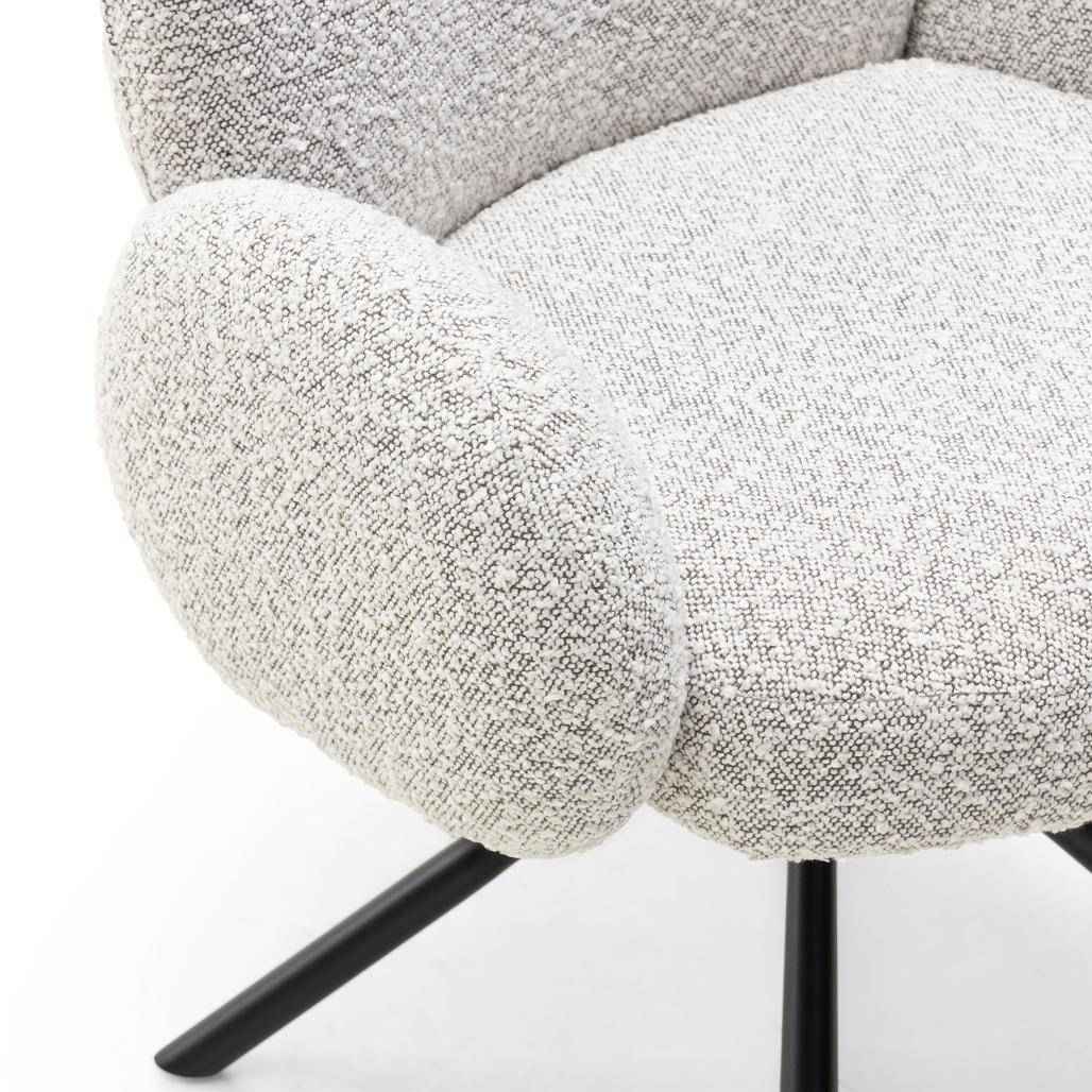 Poltrona girevole FINEST, grigio, forme arrotondate