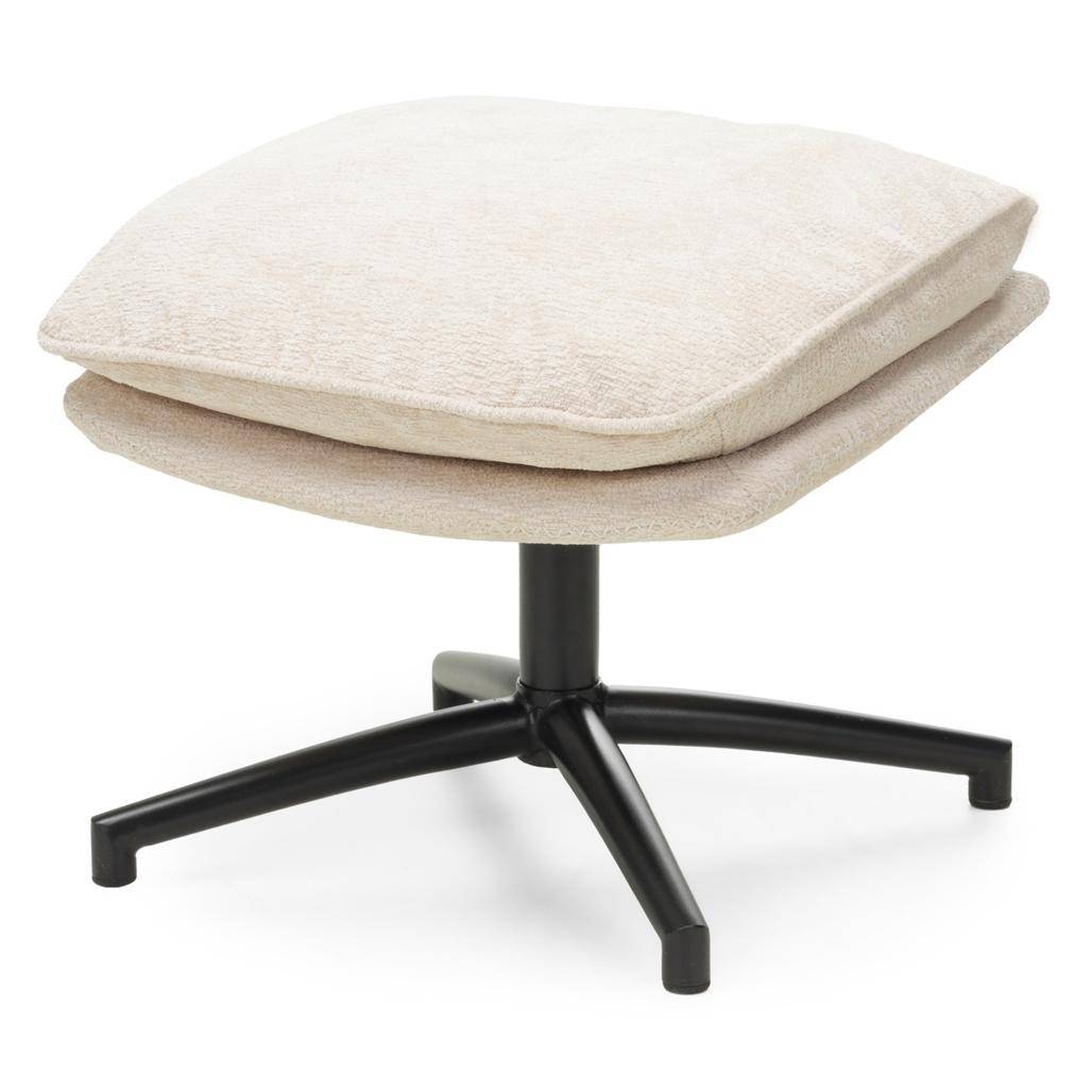 Poltrona girevole MERANO beige con poggiapiedi