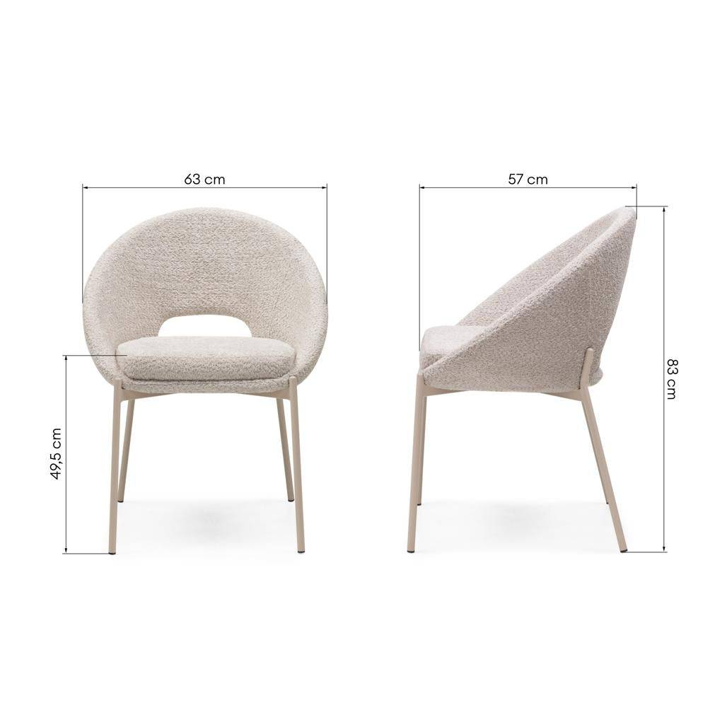 Sedia DEAN, beige bouclé