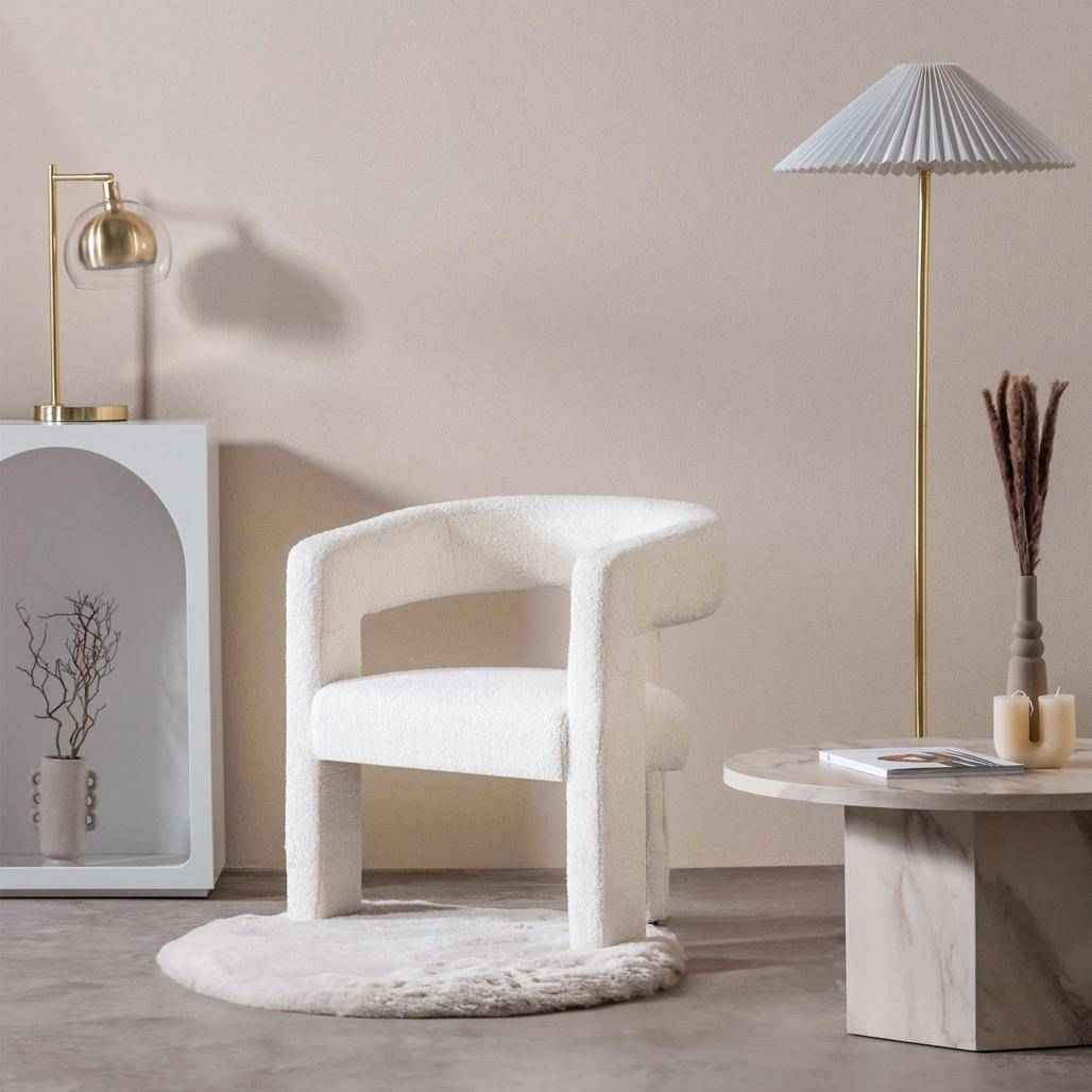 Poltrona Relax LAUREN Crema Bouclé