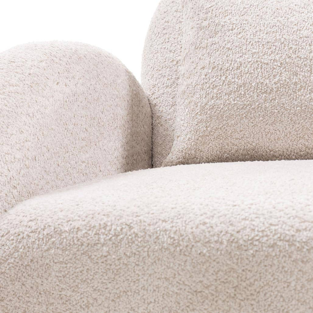 Poltrona Relax JADA, Beige Chiaro, Forma Arrotondata