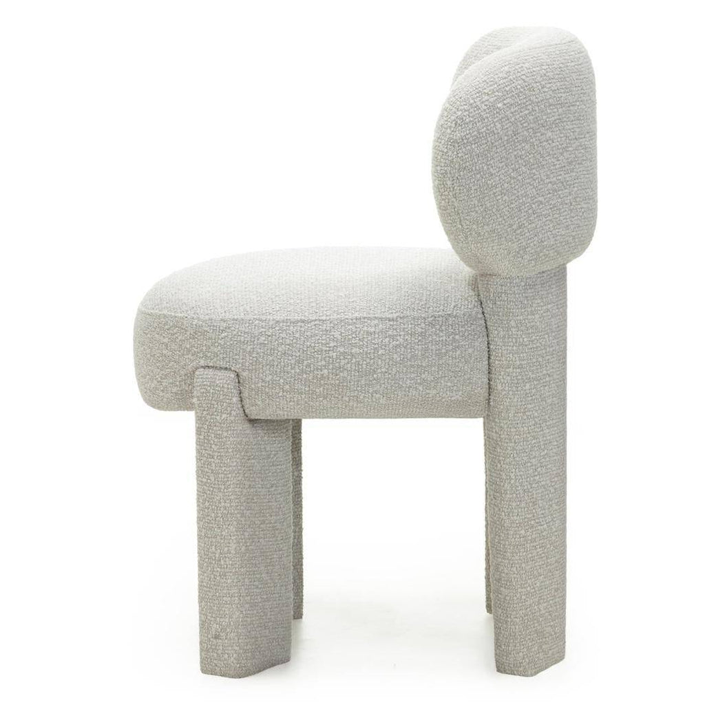 Sedia imbottita SAMMA, beige e grigio, bouclé