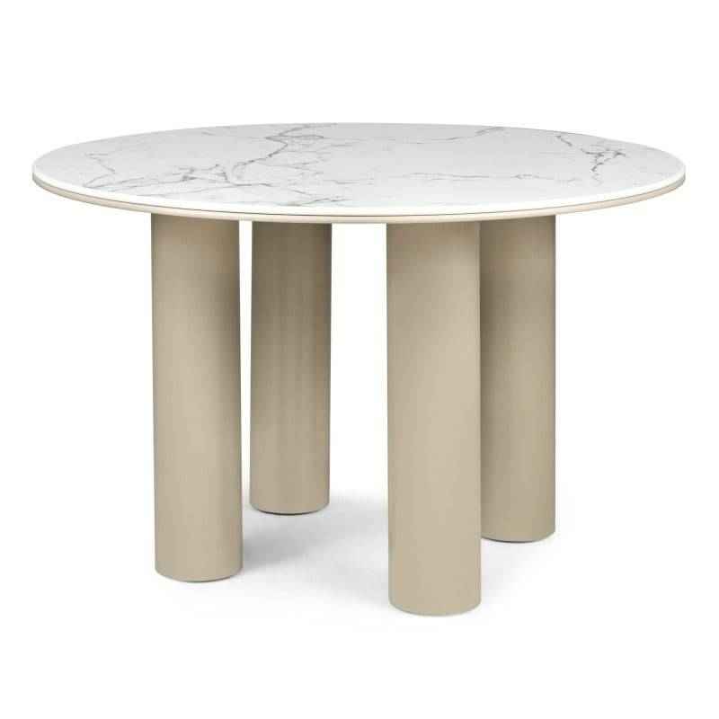 BEJRO Tavolo da Pranzo 120 cm Rotondo Beige Scuro