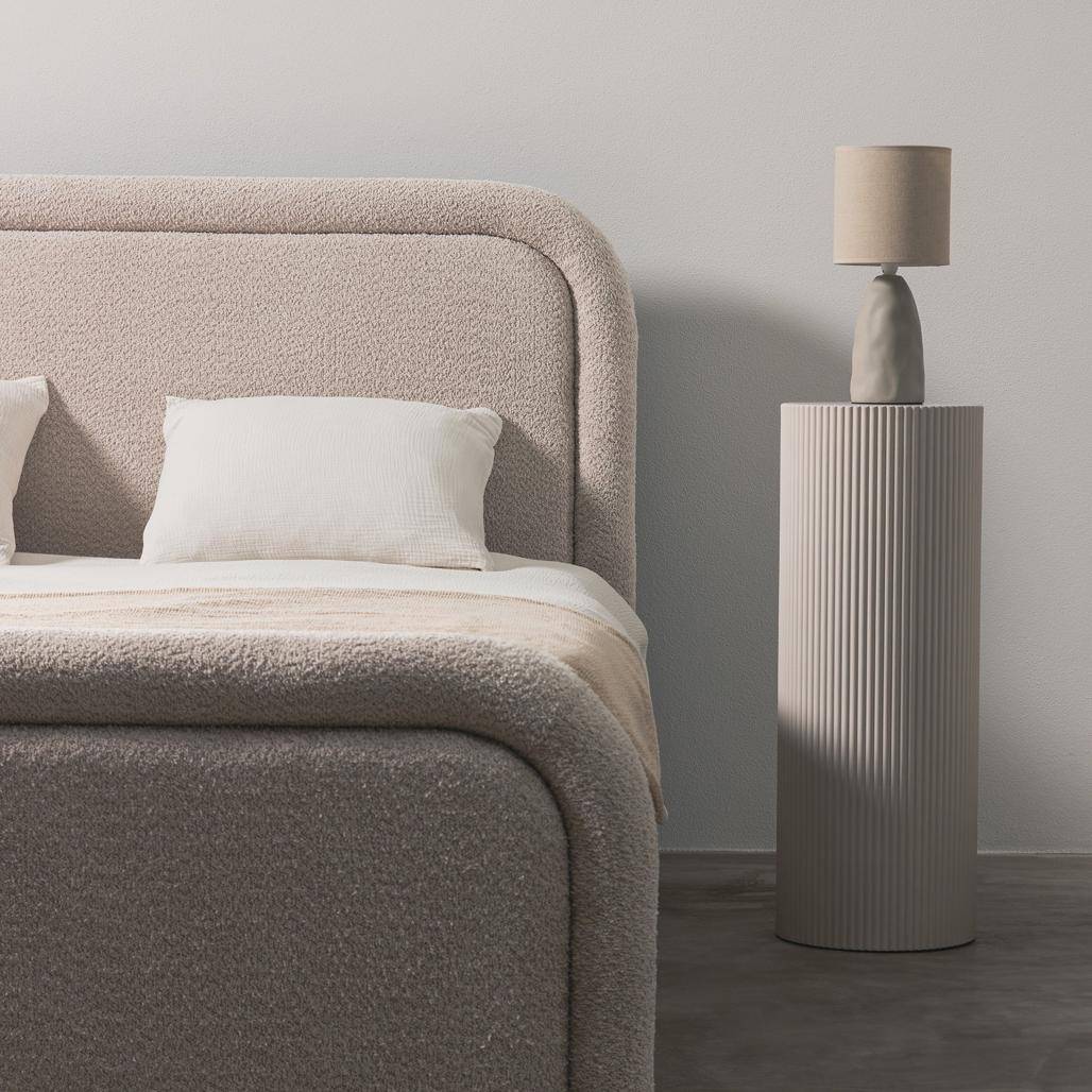 Letto imbottito LORENZ 140x200 cm beige