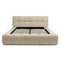 Letto NEXTO imbottito 160x200 cm, beige chiaro con contenitore