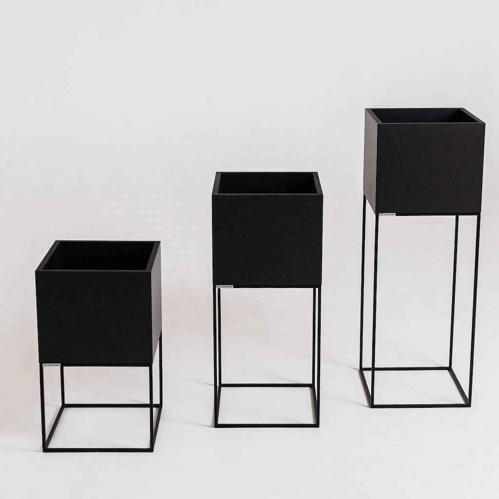 Vaso Flowerpot PALMUS METAL 80x35x35 - Nero