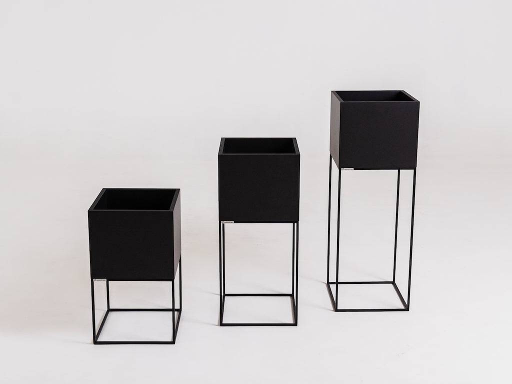 Fioriera PALMUS METAL 100x35x35 - nero