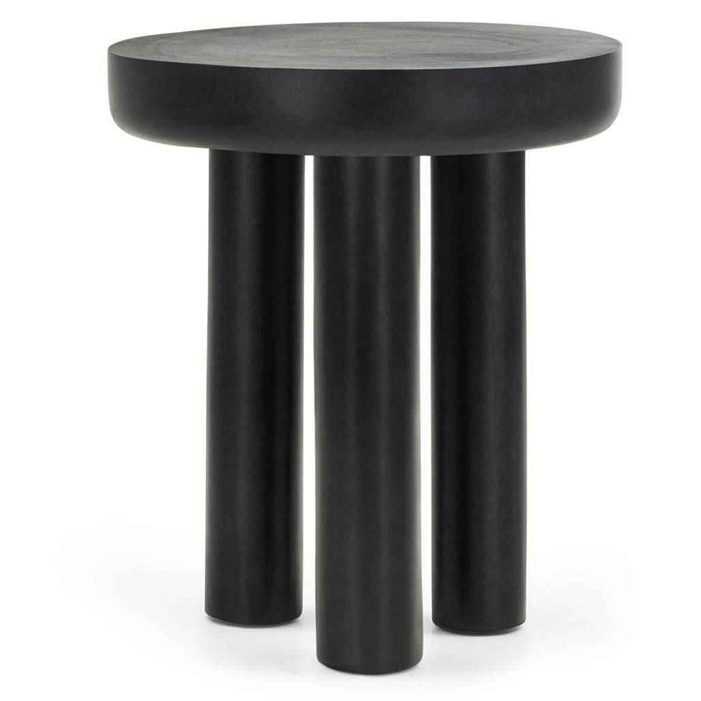 Tavolino laterale LUNGO 50 cm, rotondo, nero