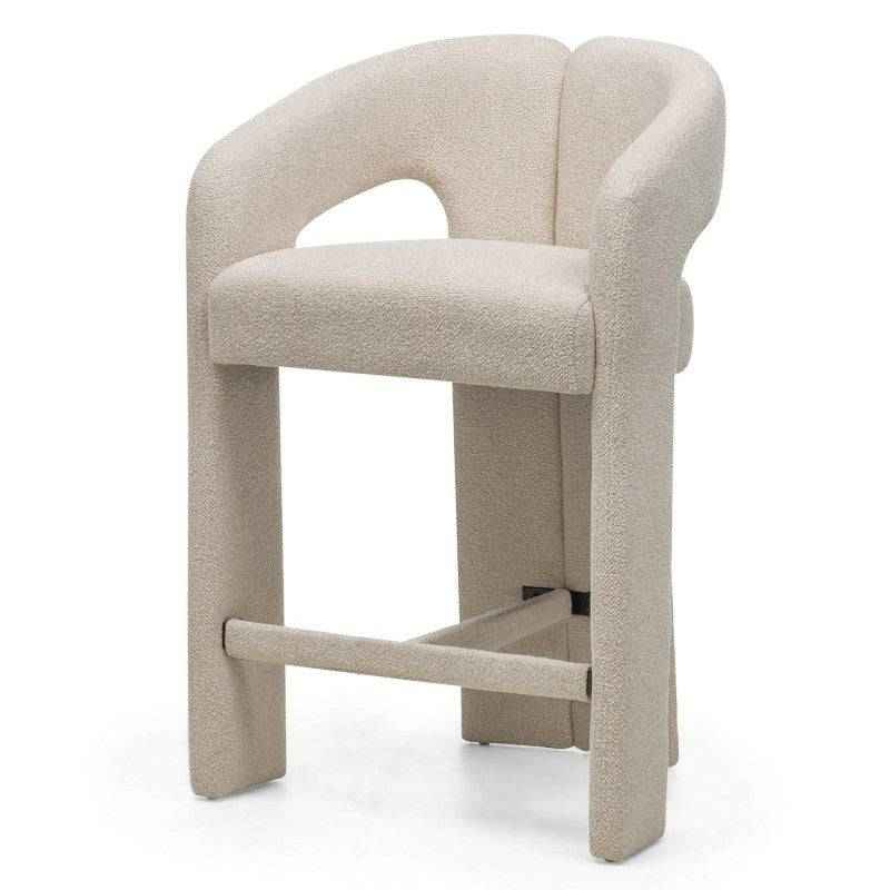 JOEL Sgabello rivestito beige