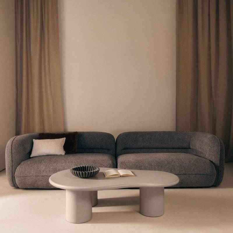 Tavolino NADINI, beige scuro, opaco, forme arrotondate