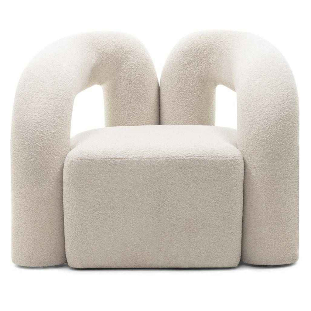 Poltrona imbottita SELLEL, beige chiaro, bouclé