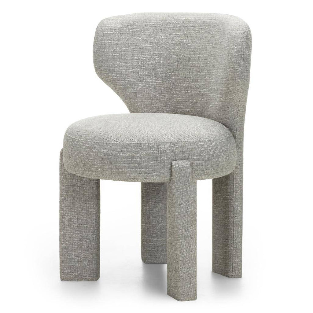 Sedia imbottita MALI beige-grigio, forme arrotondate