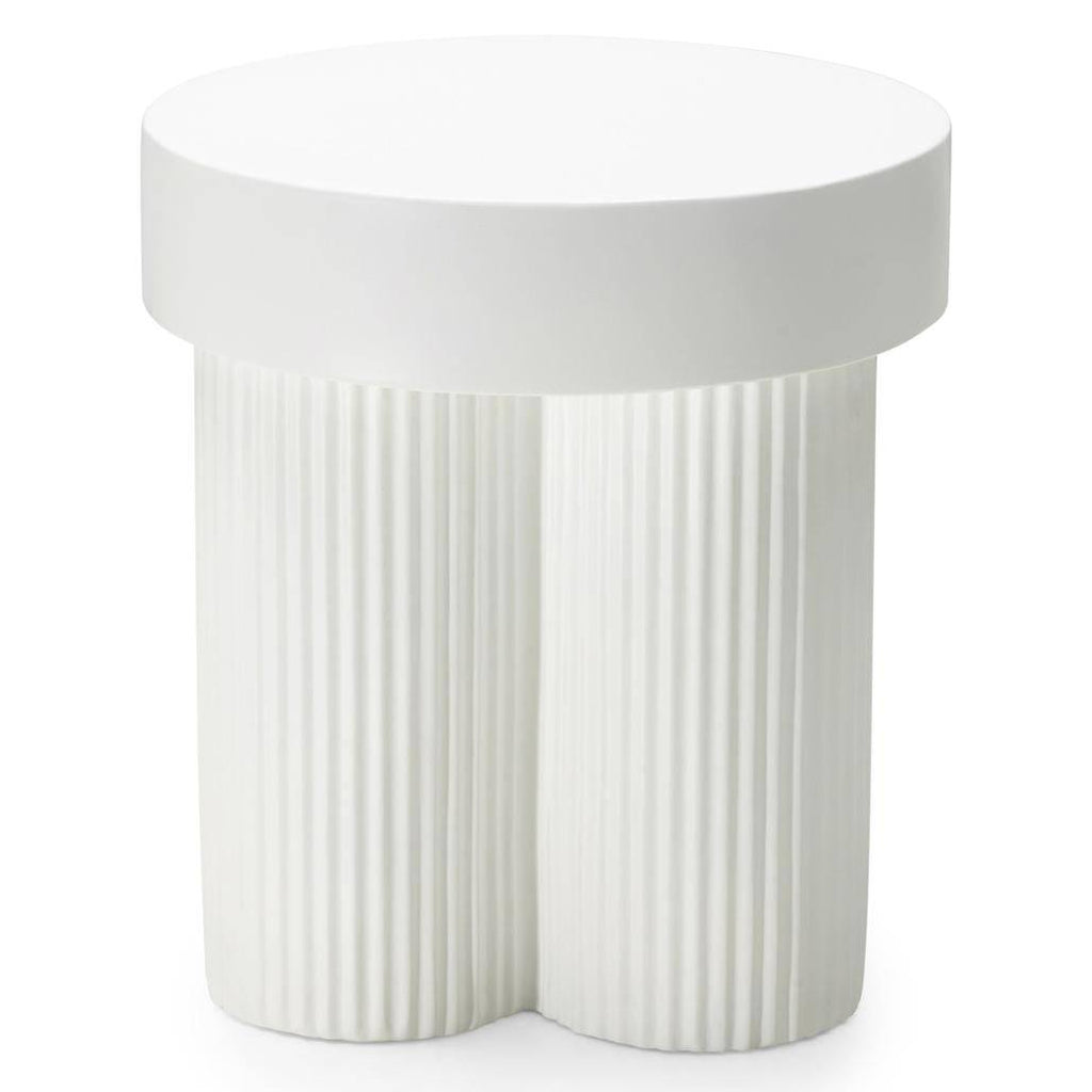 Tavolino RIGATO 45 cm, tondo, bianco, rigato