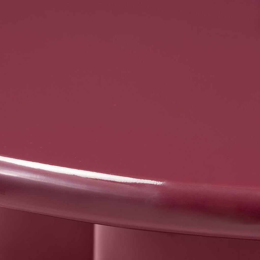 Tavolino BURGUN 80 cm, bordeaux, finitura lucida