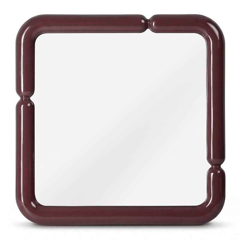 Specchio AVIN quadrato 90x90 cm, bordeaux lucido