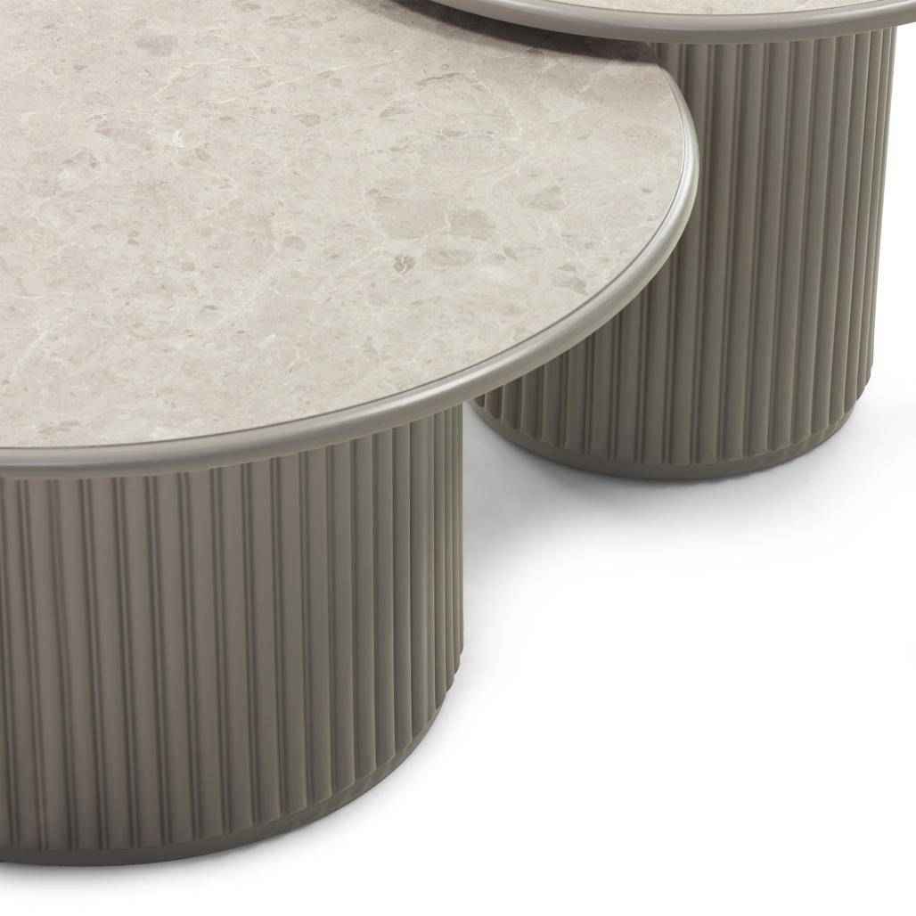 Tavolino ASTI 60 cm, grigio, effetto marmo