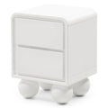 Comodino NORI bianco con gambe sferiche