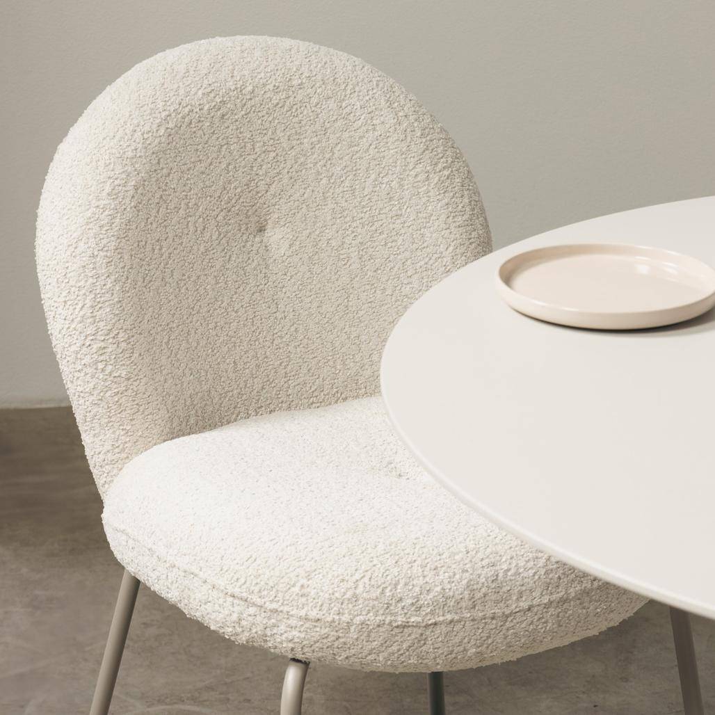 Sedia MIRANDO Beige Chiaro con Forme Arrotondate