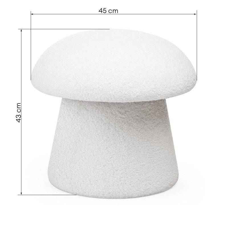 Pouf CAPPI rivestito bouclé bianco