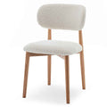 Sedia rivestita MIA, bianco, bouclé/rovere