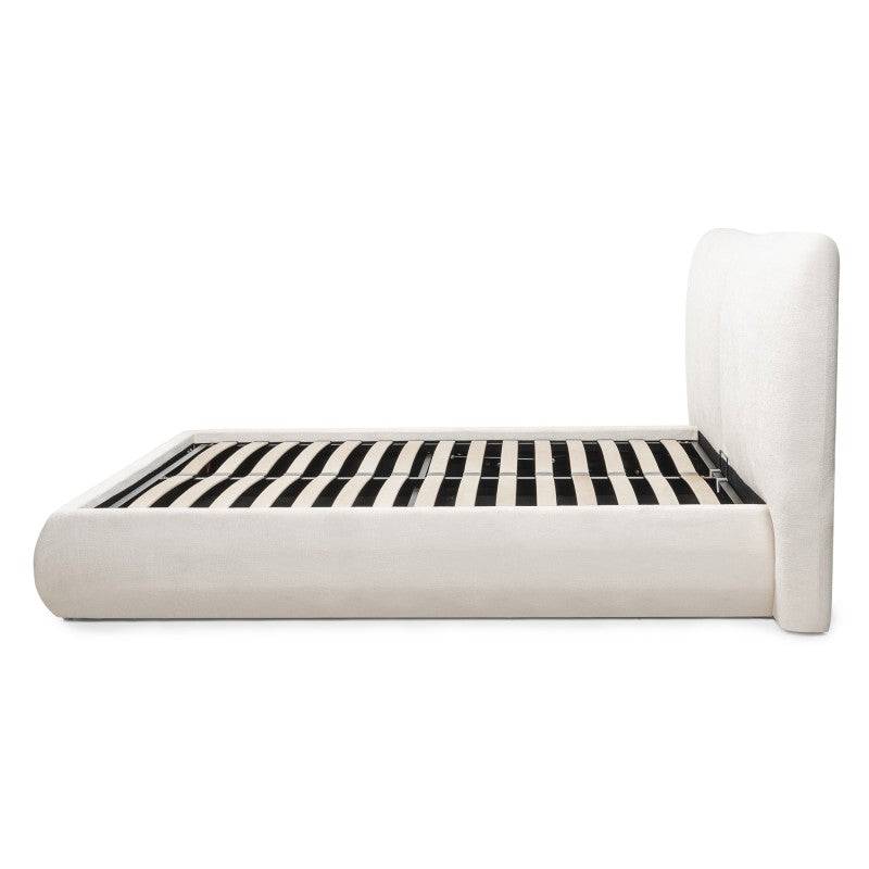 UNAR Letto imbottito 160x200 cm con contenitore beige
