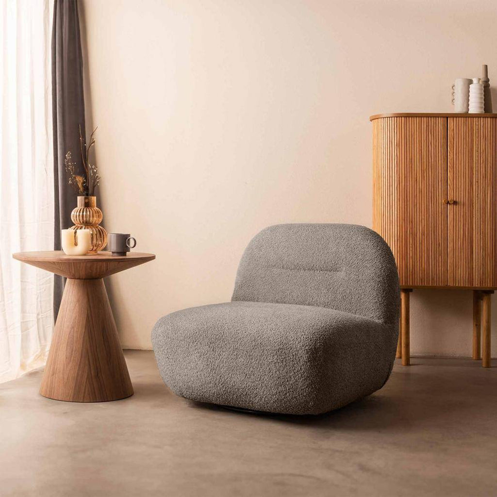 Poltrona BOCHIC base girevole, marrone-grigio