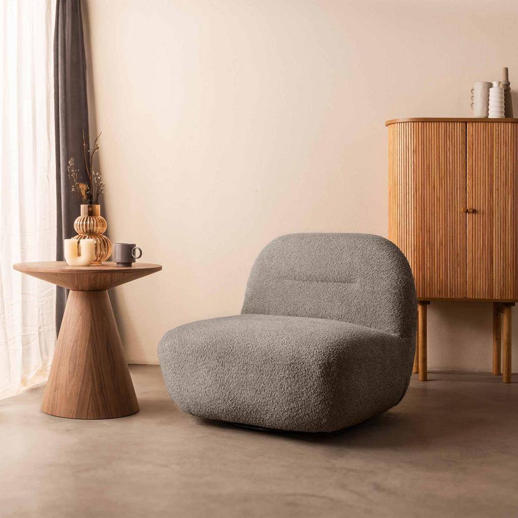 Poltrona BOCHIC base girevole, marrone-grigio