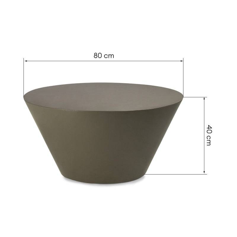 Tavolino ELISSA Ø80 cm, verde-grigio, lucido