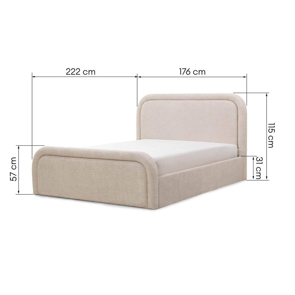 Letto imbottito LORENZ 160x200 cm beige