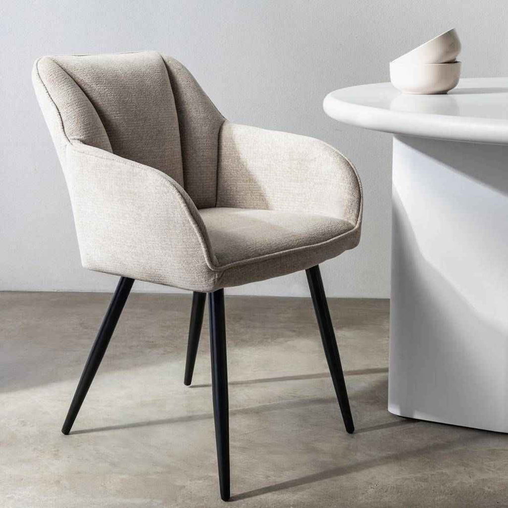 Sedia da Pranzo RUSSO, Cappuccino/Gambe Nere