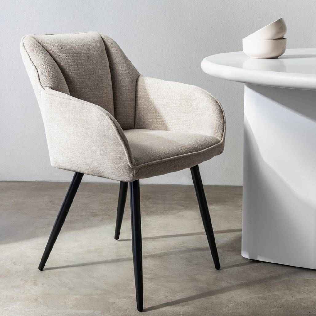 Sedia da Pranzo RUSSO, Cappuccino/Gambe Nere