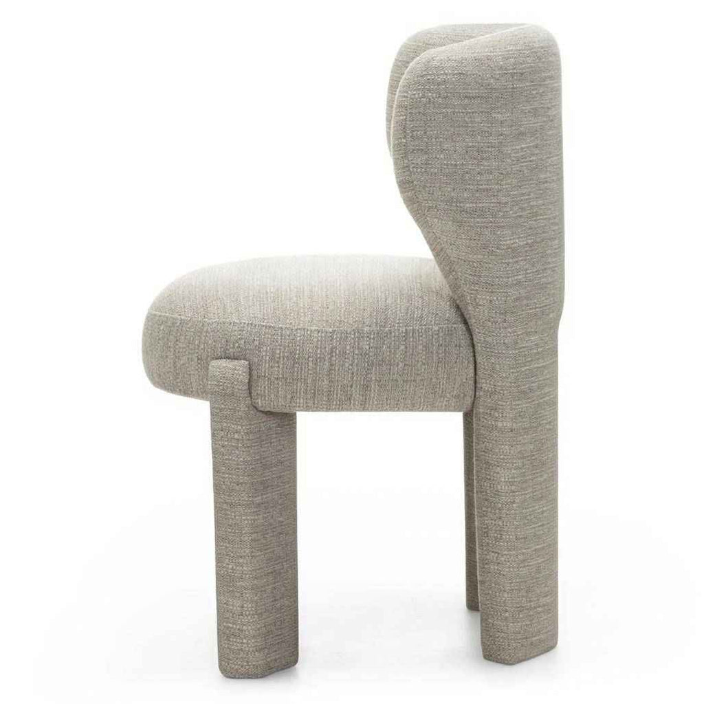 Sedia imbottita MALI beige, forme arrotondate