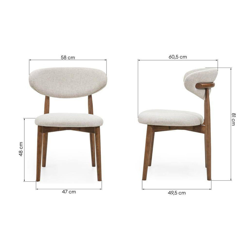 Sedia da Pranzo MIRALI Beige e Marrone