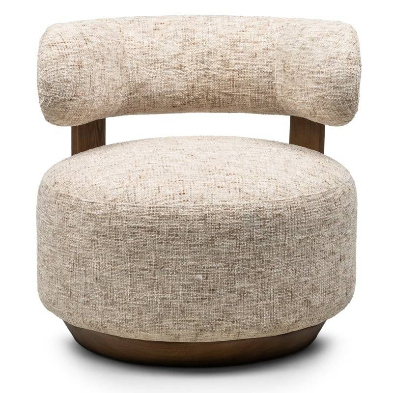 Poltrona lounge MARABELL, beige-grigio/noce