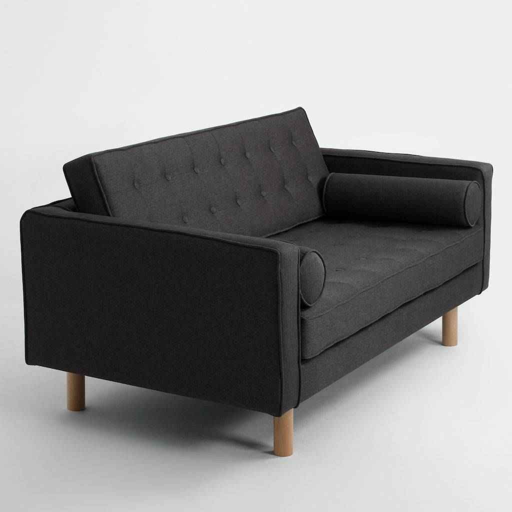 Divano Letto 2 Posti TOPIC WOOD Carbone Naturale