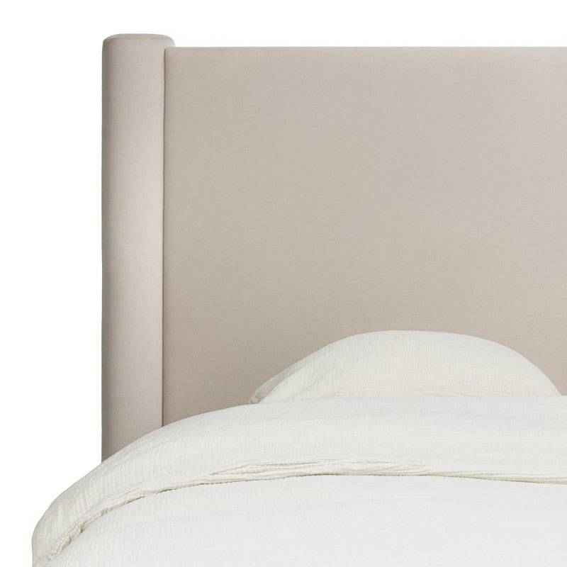 Letto ZENNA imbottito 160x200 cm, velluto beige chiaro