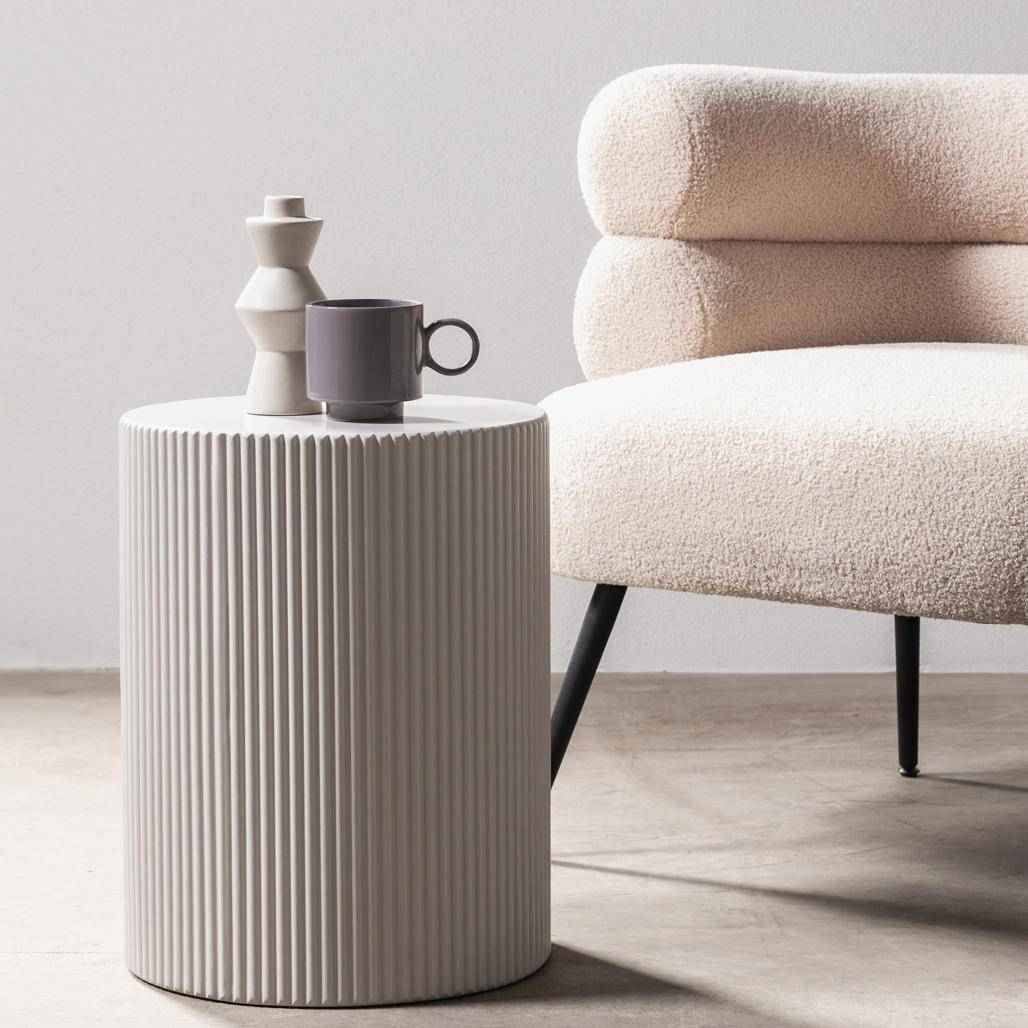 Tavolino laterale RYU, 35 cm, grigio-beige