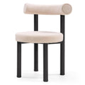 Sedia da Pranzo PERER, Beige Bouclé/Gambe Nere