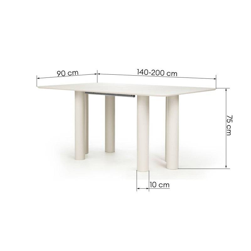 Tavolo LOALOA allungabile 140-200 cm, faggio, cachemir