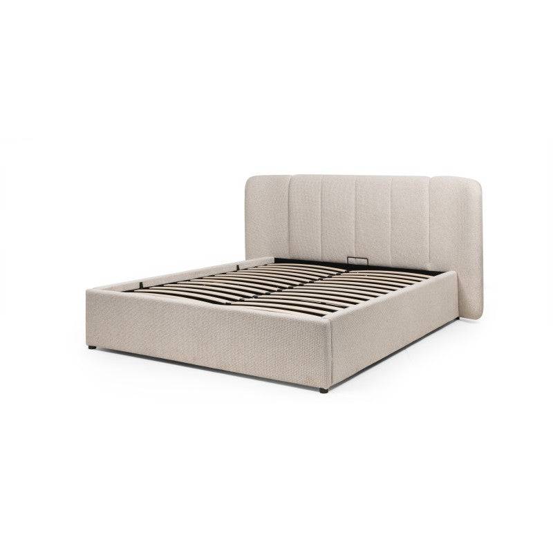 Letto imbottito LULANEL 160x200 cm, beige chiaro