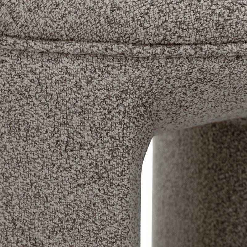 Pouf imbottito CAVE, forma arrotondata, marrone chiaro