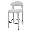 Sgabello imbottito IROKI, beige-grigio melange