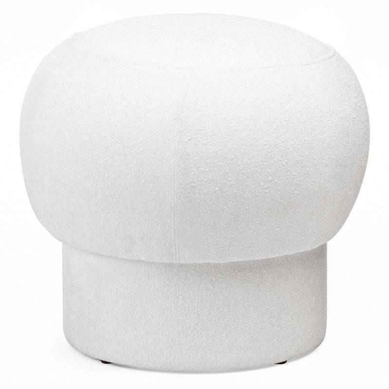 Pouf BOOP rotondo rivestito bianco
