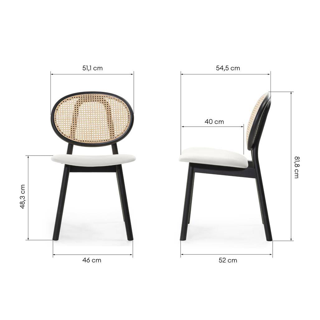 Sedia SUMBA Legno Intrecciato Viennese Nero/Ecru