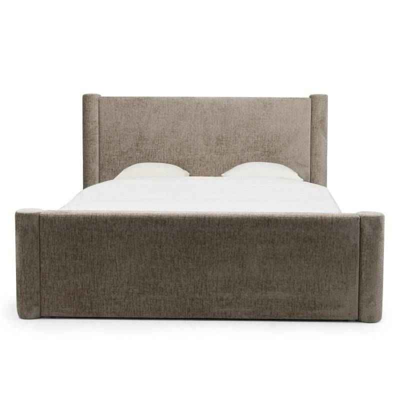 Letto ZENNA imbottito 160x200 cm, beige con contenitore