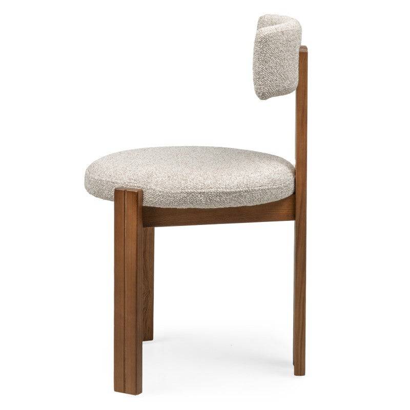 Sedia MARTIN beige-crema gambe noce