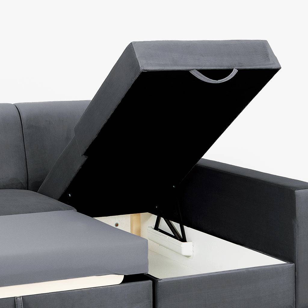Divano Letto Angolare STABLE R - Grigio Lilla