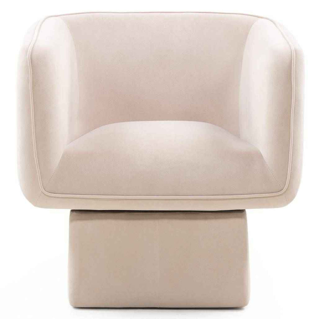 Sedia girevole MAREL beige chiaro velluto