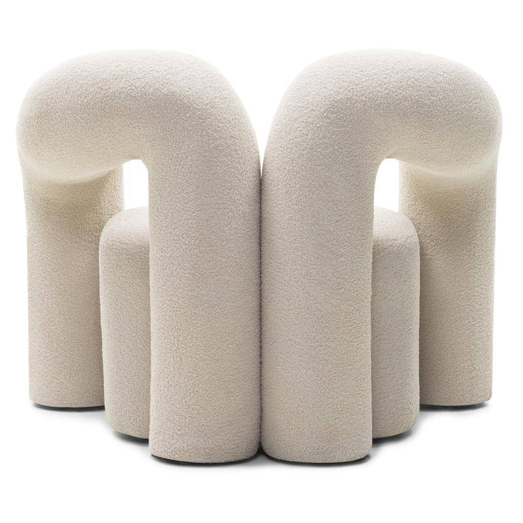 Poltrona imbottita SELLEL, beige chiaro, bouclé